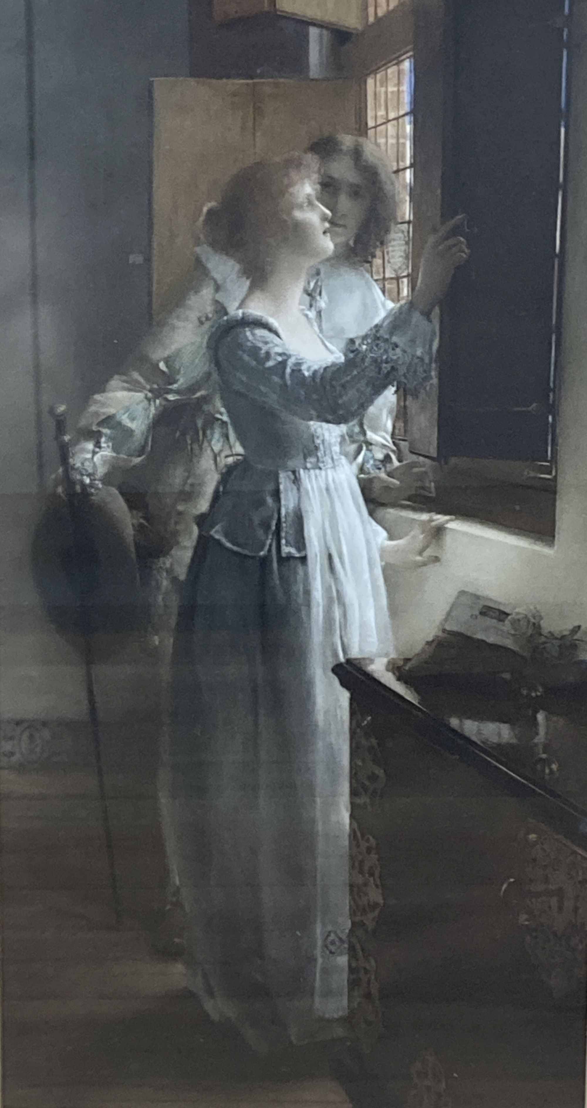 After Laura Teresa Alma-Tadema, Reflections, print, signed in pencil, 43 x 22cm